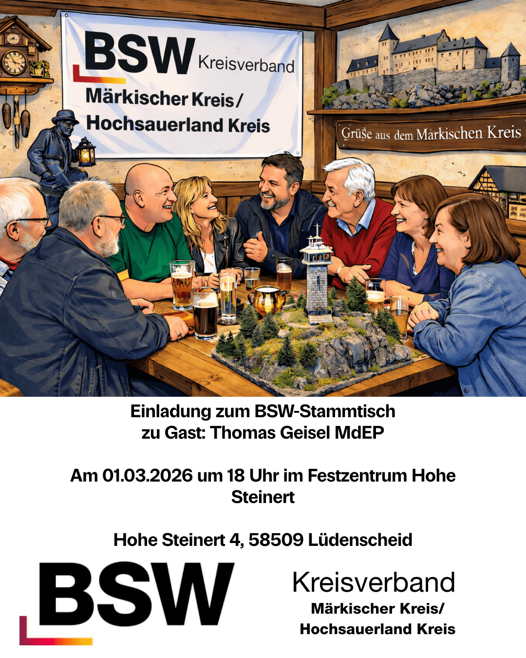 Einladung Stammtisch Lüdenscheid mit Thomas Geisel MdEP